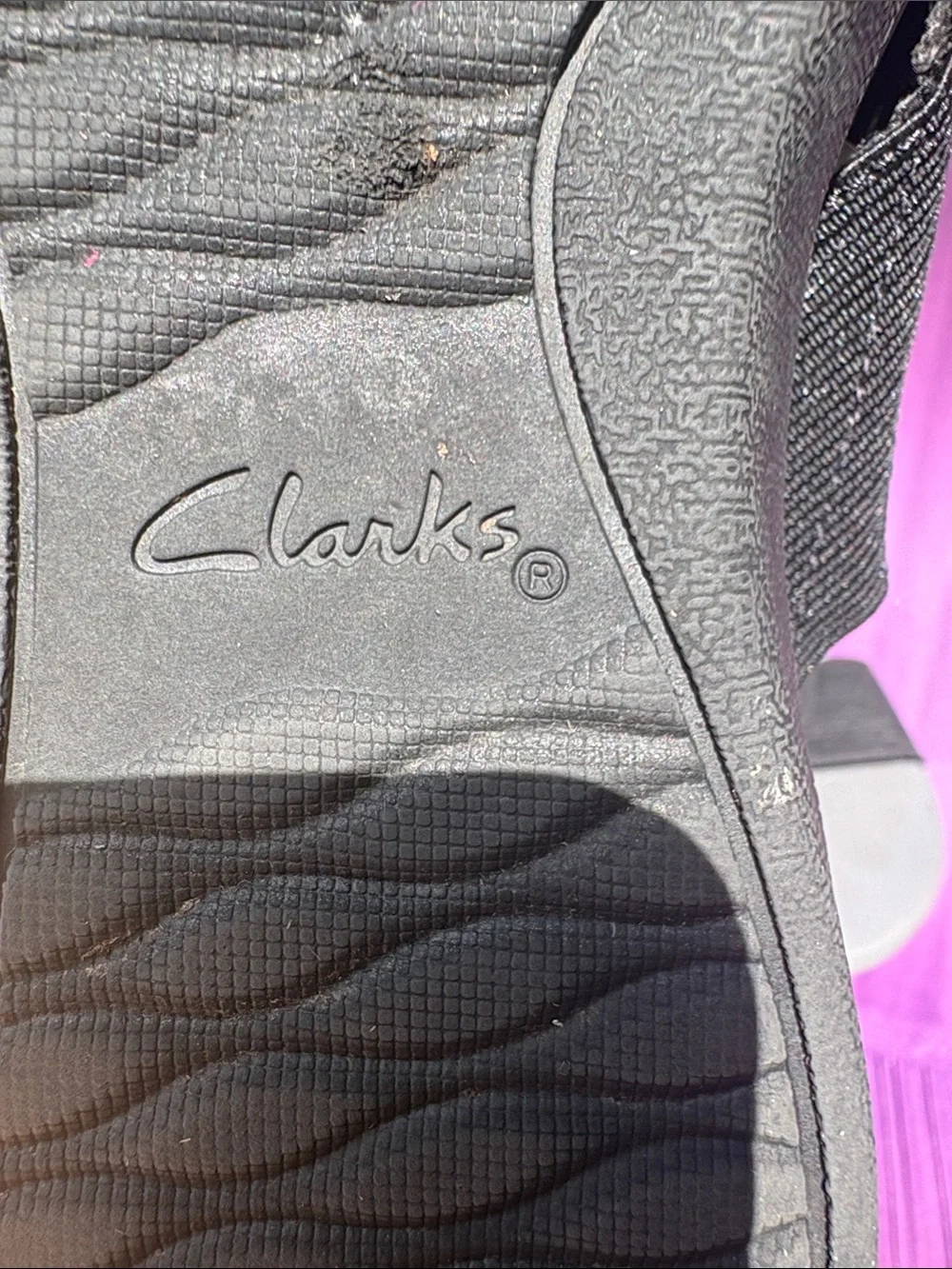 Clarks Black Crossover Sandals with Gray Footbed - Picture 2 of 11